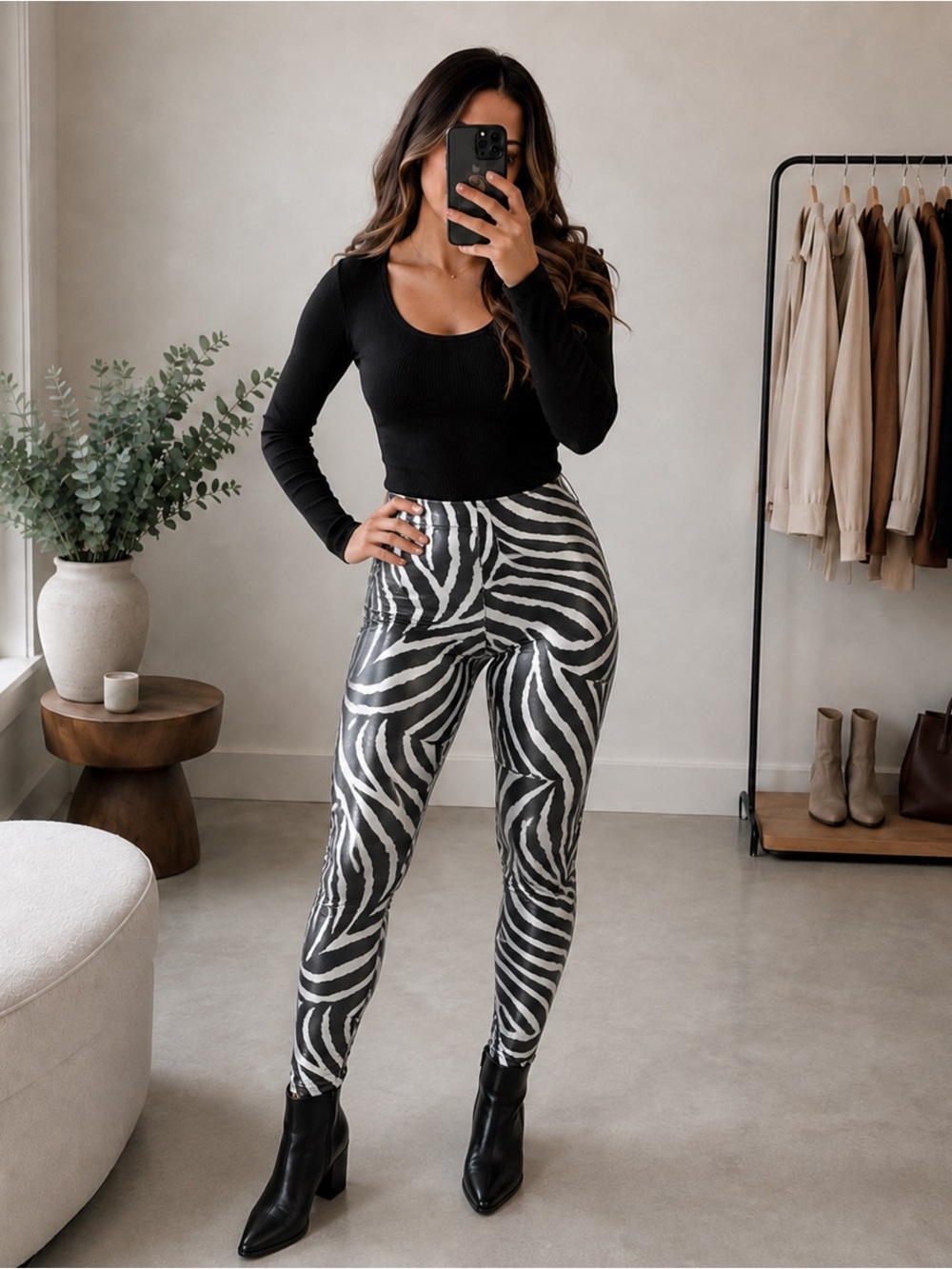 Shimmer zebra leggings size small